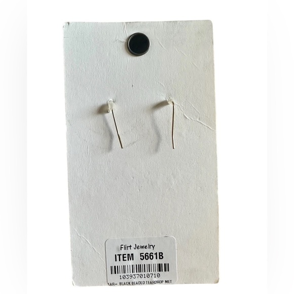 Flirt Jewelry Black Beaded Teardrop Earrings​​​ - Picture 2 of 2